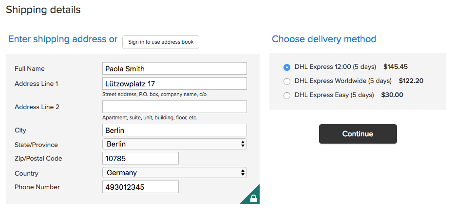 DHL Express Shipping Methods