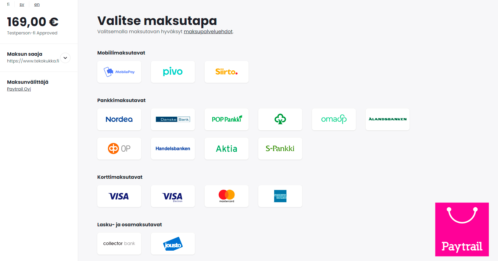 Paytrail: Finnish payment gateway - Suomalaiset maksutavat